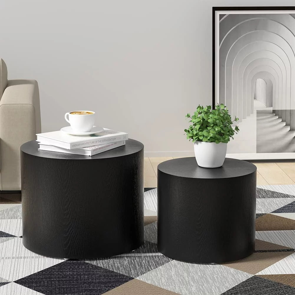 Set of 2 Square Wood Coffee Table Q4083