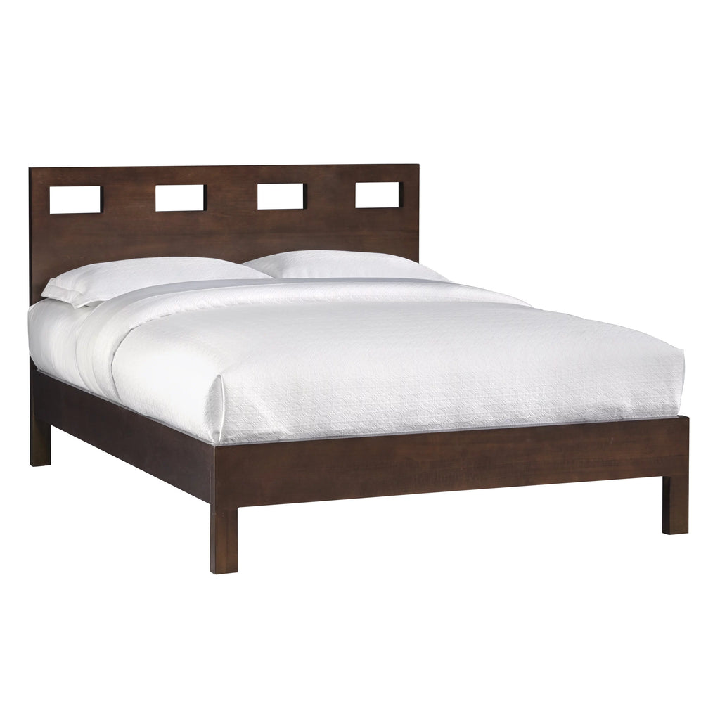 King Platform Bed in Mocha Brown Mahogany W43763