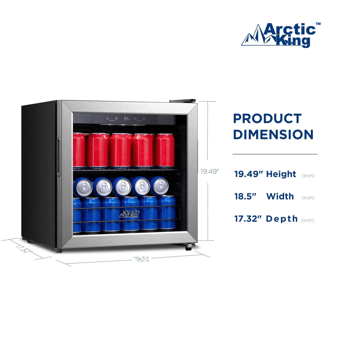 48-Can Beverage Fridge & Cooler with Electrical Control I72140