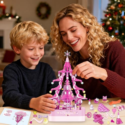 Christmas Tree Building Block Set with Rotating Music Box E112