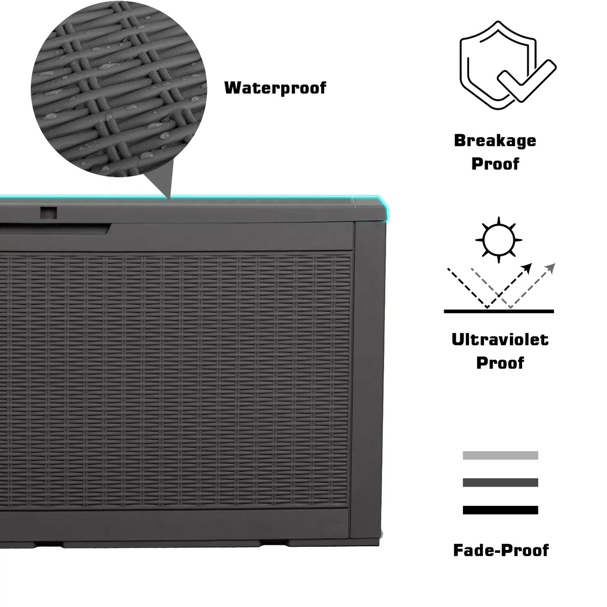 100 Gallon All-Weather Resin Deck Box D3840