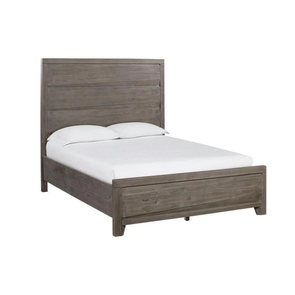 Full Solid Wood Panel Bed J7944