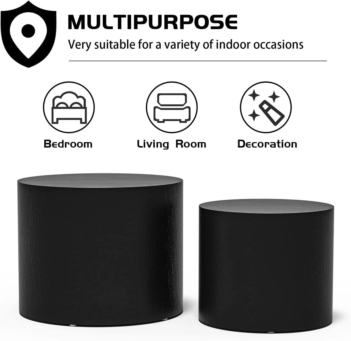 Set of 2 Square Wood Coffee Table Q4083
