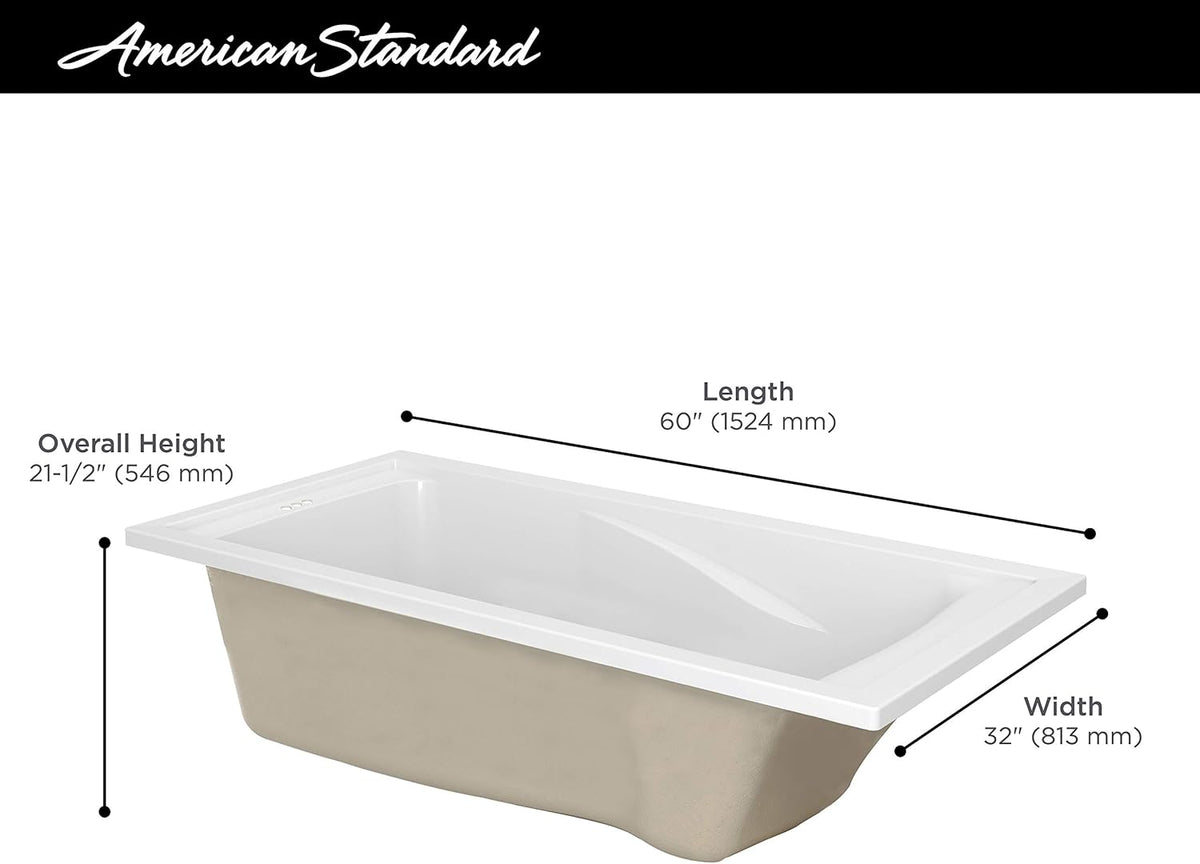 Deep Soaking Tub with Reversible Drain S88491