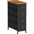 Black 4 Drawer Narrow Dresser Storage Tower V7805