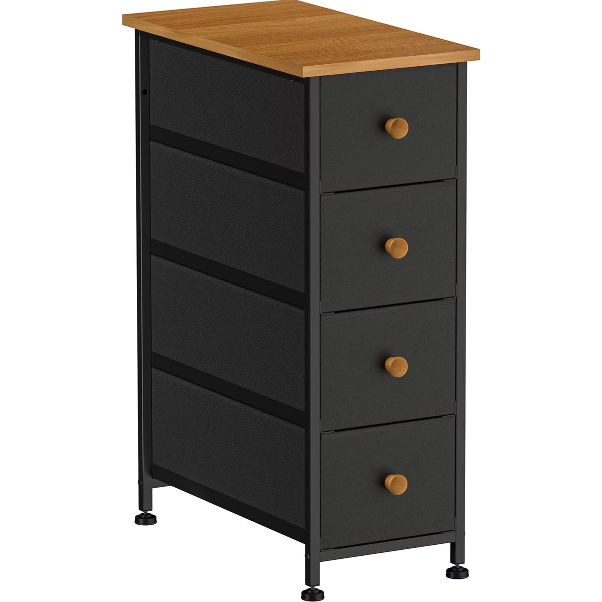Black 4 Drawer Narrow Dresser Storage Tower V7805