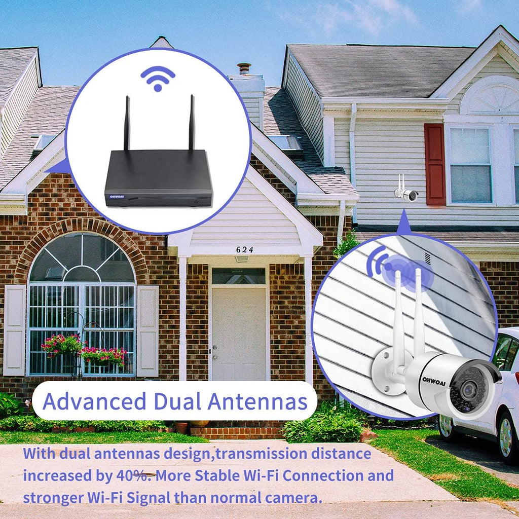 Wireless Security Camera System with 10 HD Screen, 4Pcs WiFi IP Cameras O952864