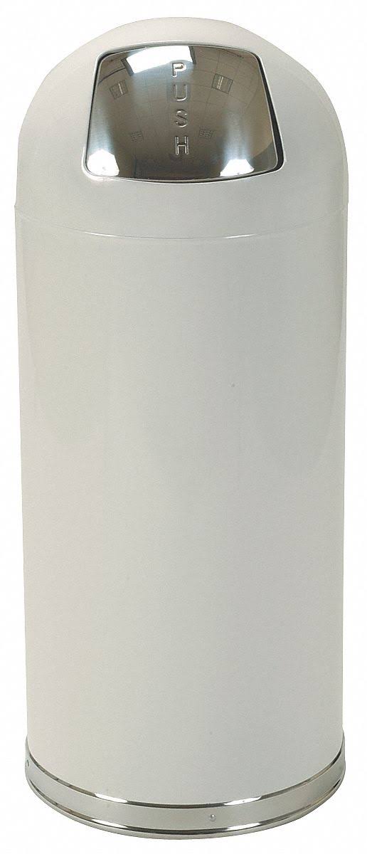White 15 gal Round Trash Can L919304