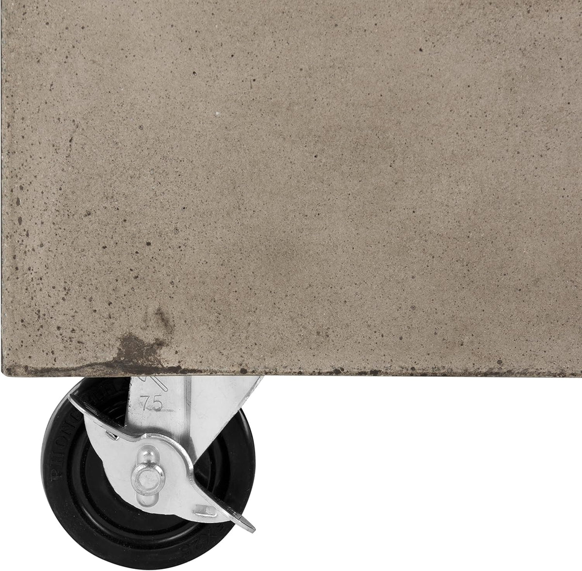 Dark Grey Concrete Coffee Table with Caster Wheels B220