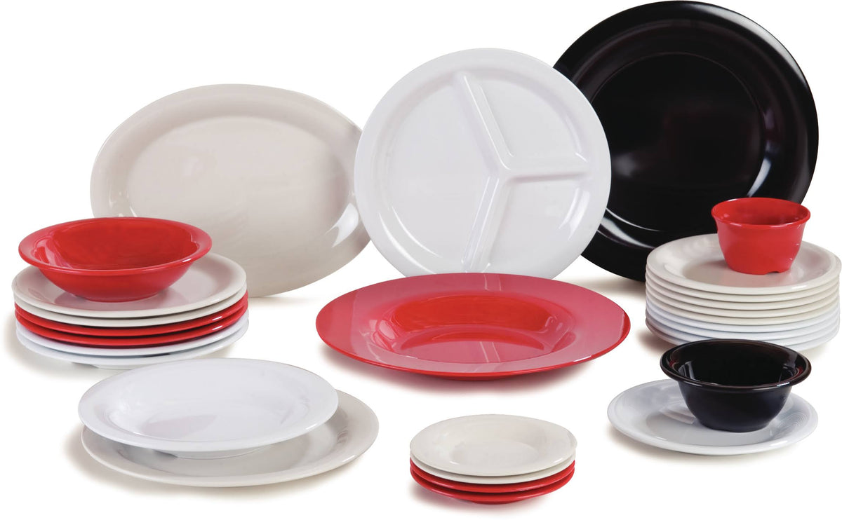 Red Melamine Wide Rim Pie Plate P253038