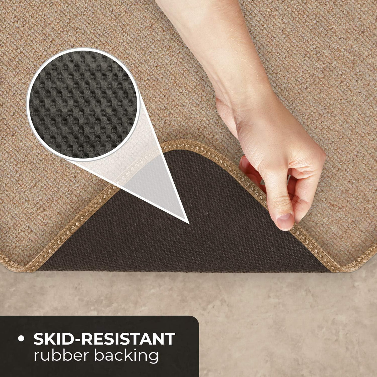 Skid-Resistant Carpet Runner Pebble Beige 8 Feet X 36 Inches Z125