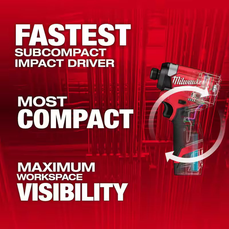12-Volt Lithium-Ion Brushless Cordless 1/4 in. Hex Impact Driver Kit with Rotary Tool E7233