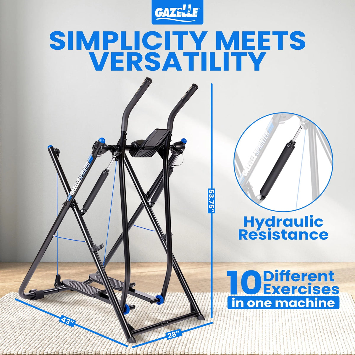 Low Impact Exercise Machine with Grip Pulse Fitness Tracker M605628