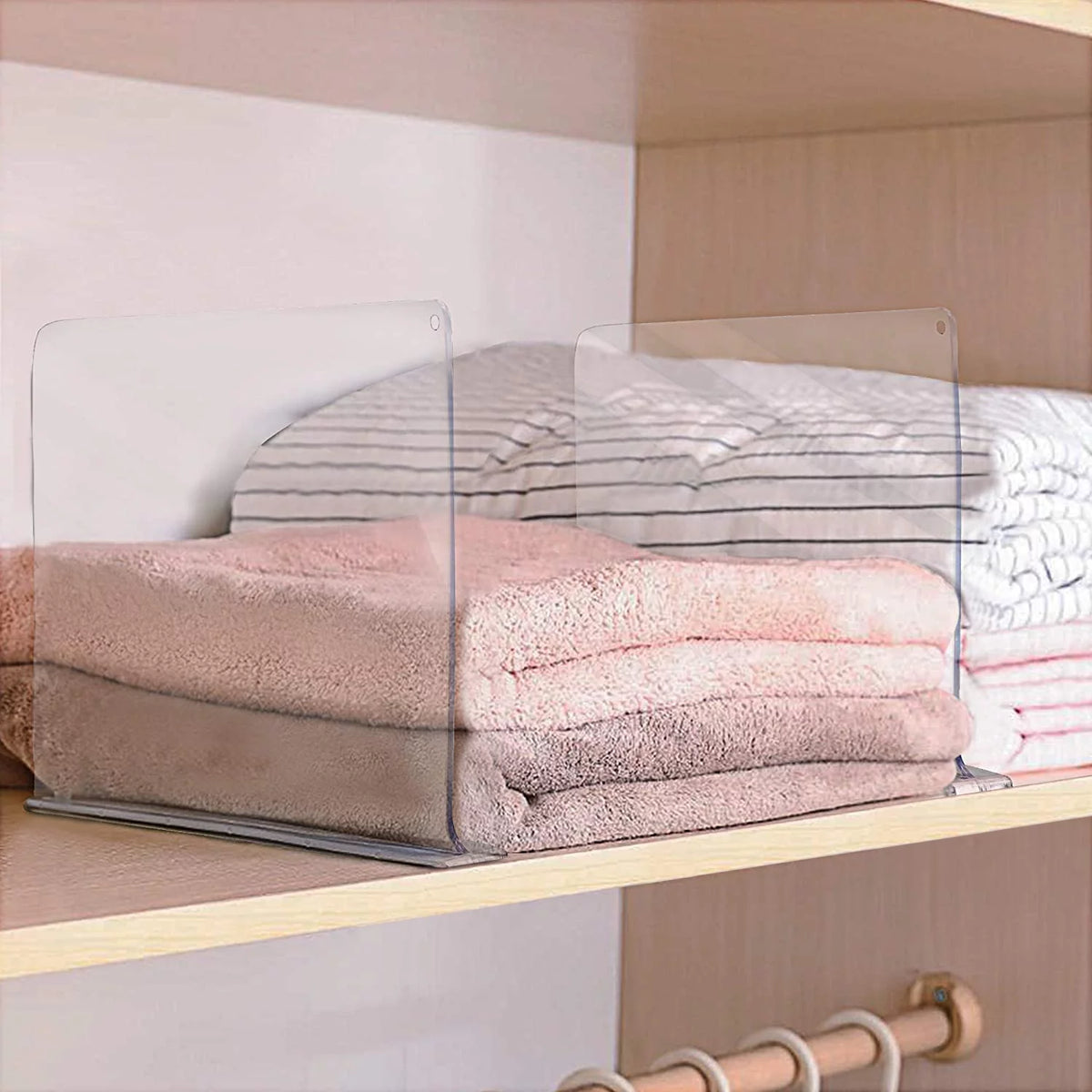 Clear Acrylic Adhesive Shelf Divider Organizers 6-Pack E639