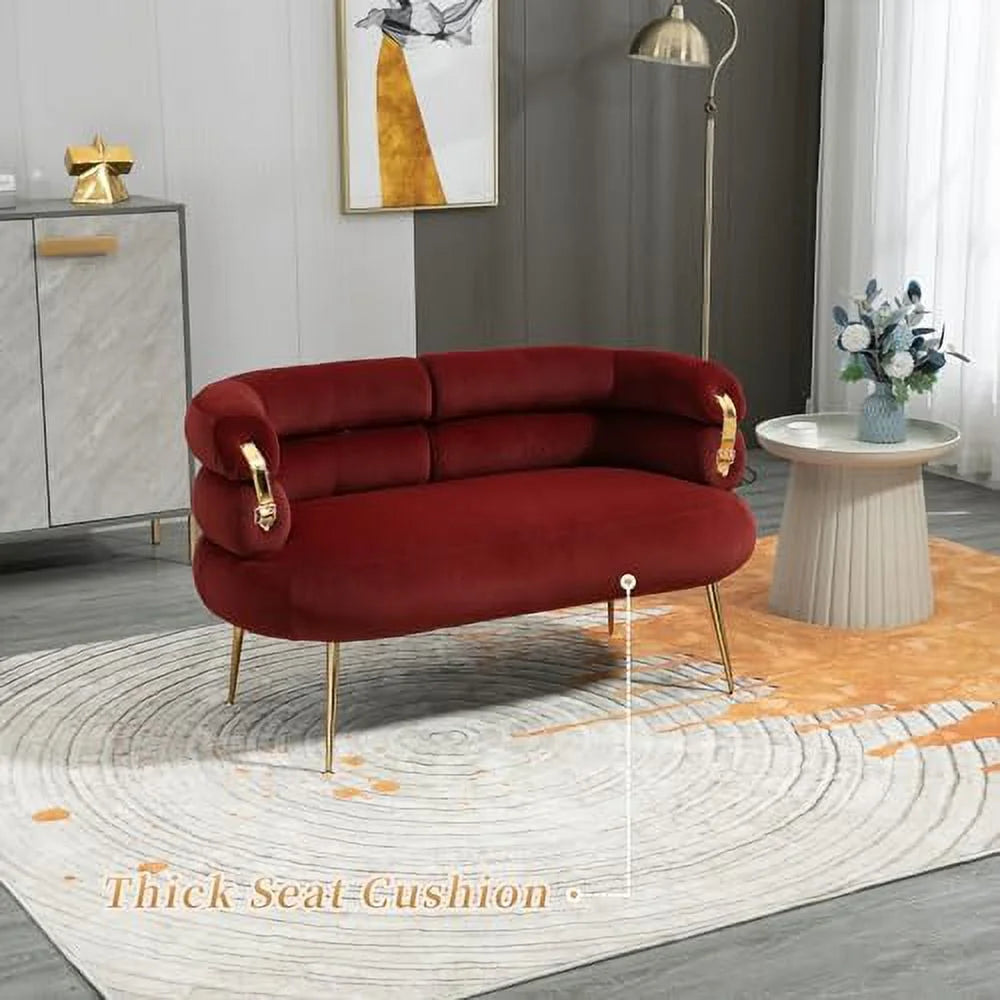 White Velvet Two Seat Accent Chair S300880