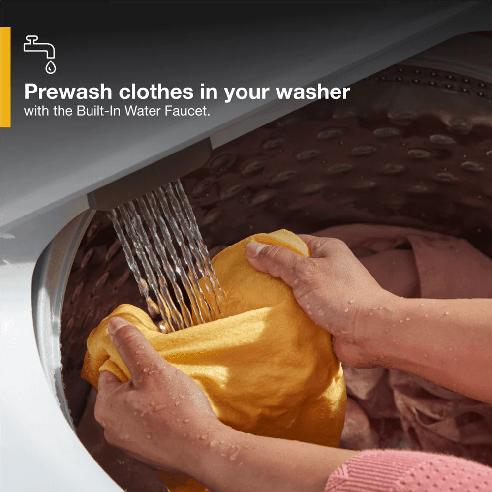 4.6 Cu. Ft. White Top Load Washer with Built-In Faucet P9673