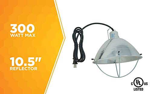 10.5 Inch Reflector Brooder Lamp with Bulb Guard and 6 Foot Cord I783181