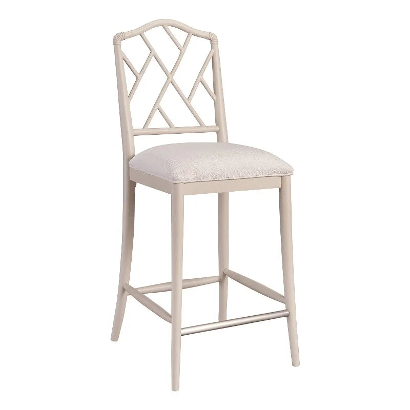 Set of 2 Solid Wood Bar Stool in Off White J997469