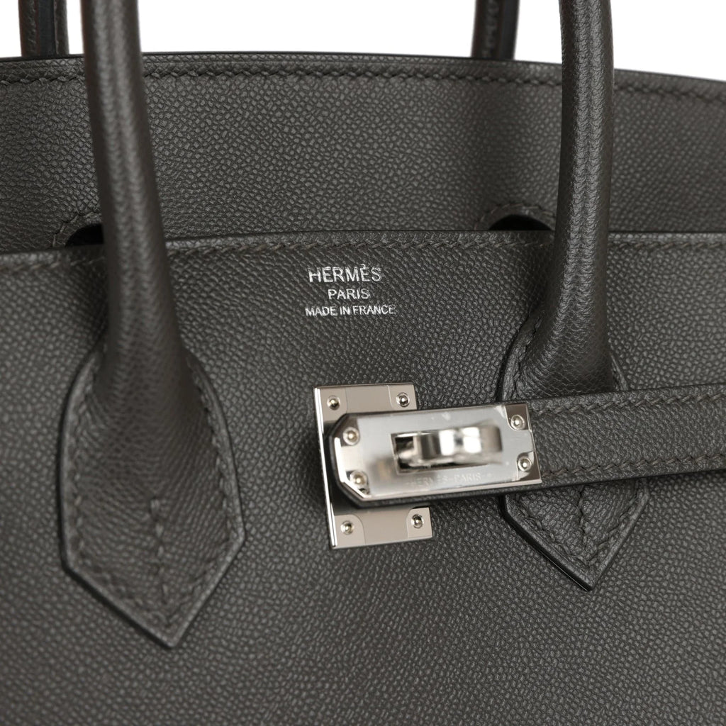 Birkin 25 Gris Meyer Palladium Hardware C3988