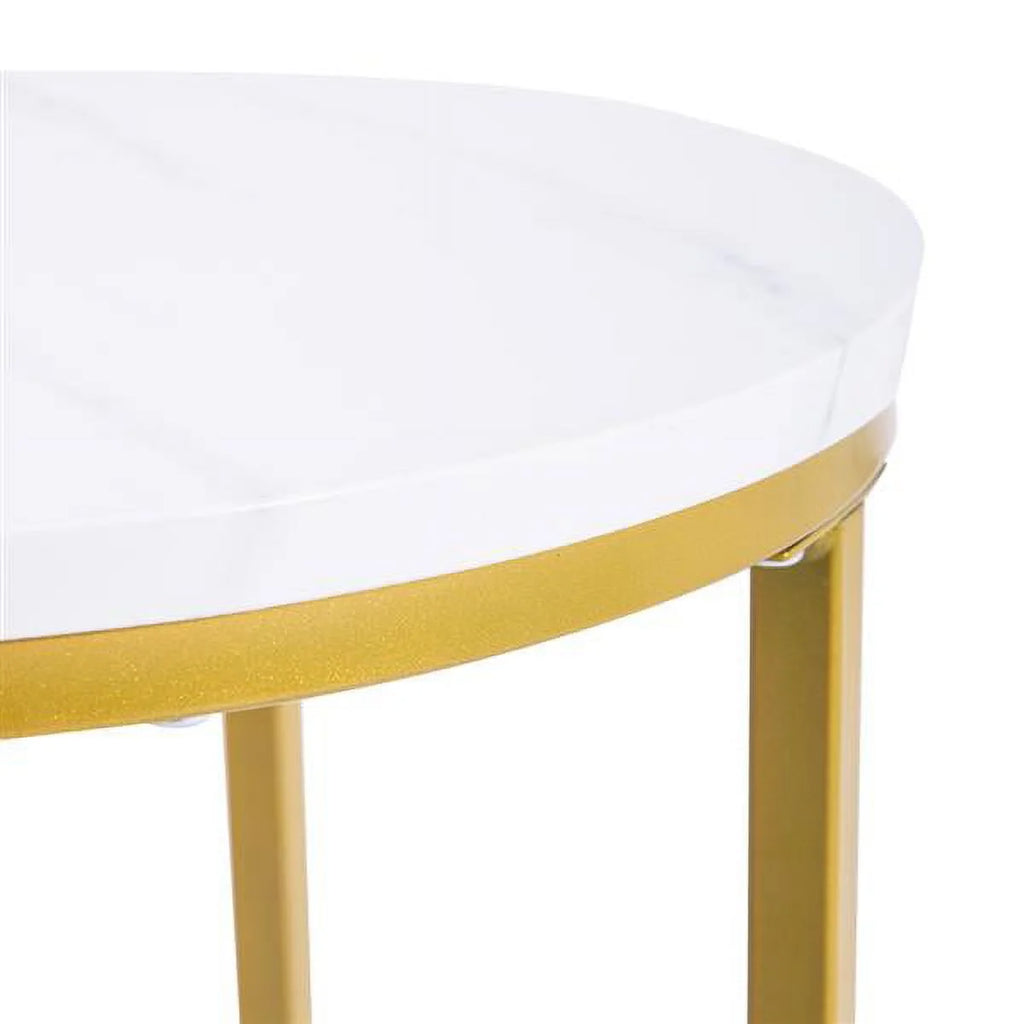 White Round Marble Side Table P70533