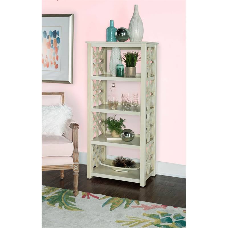 Antique White Wood Bookcase Y375