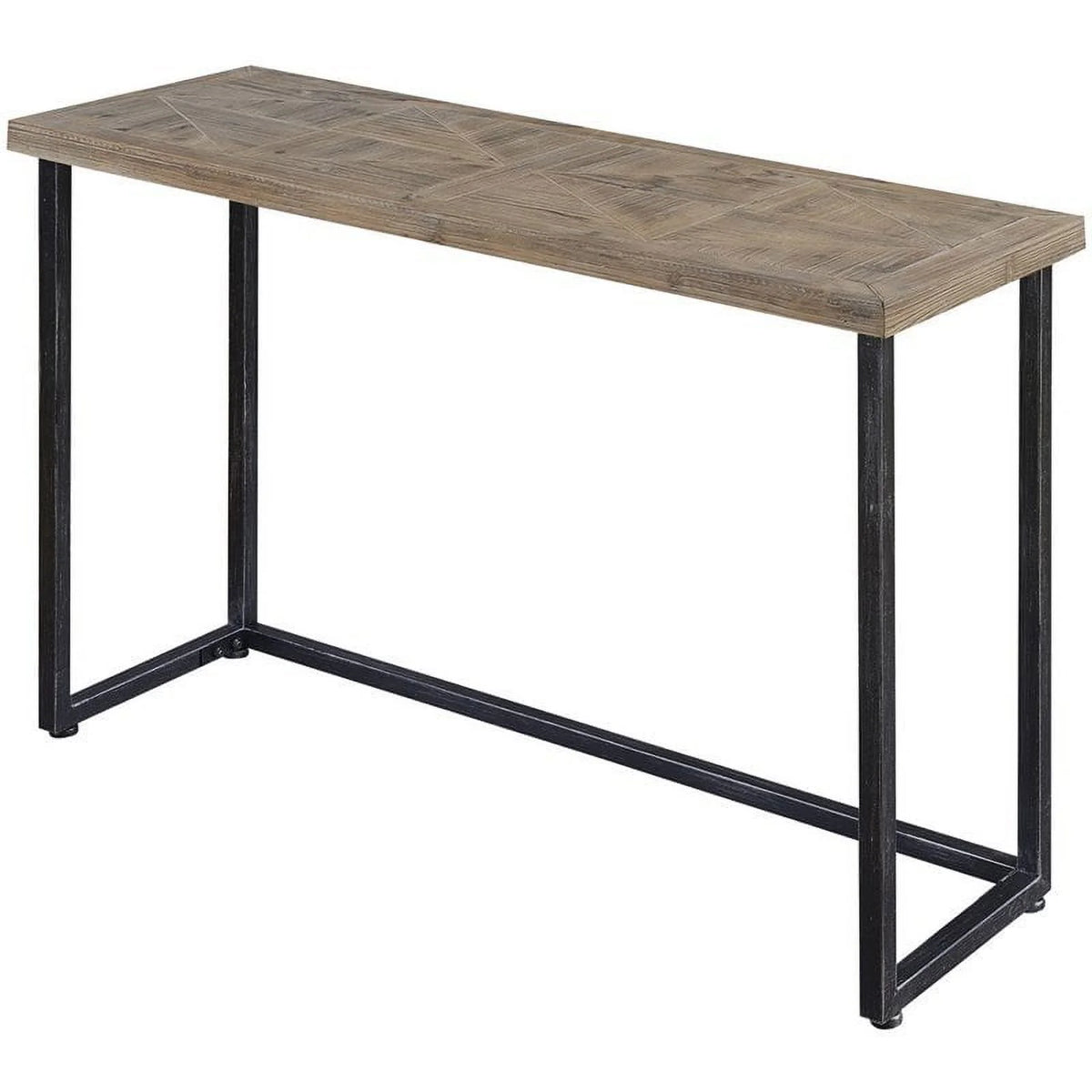Farmhouse Console Table in Natural Wood Finish and Black Frame E72079