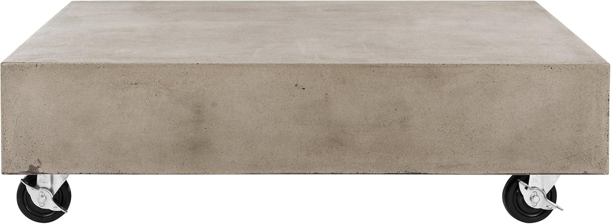 Dark Grey Concrete Coffee Table with Caster Wheels B220