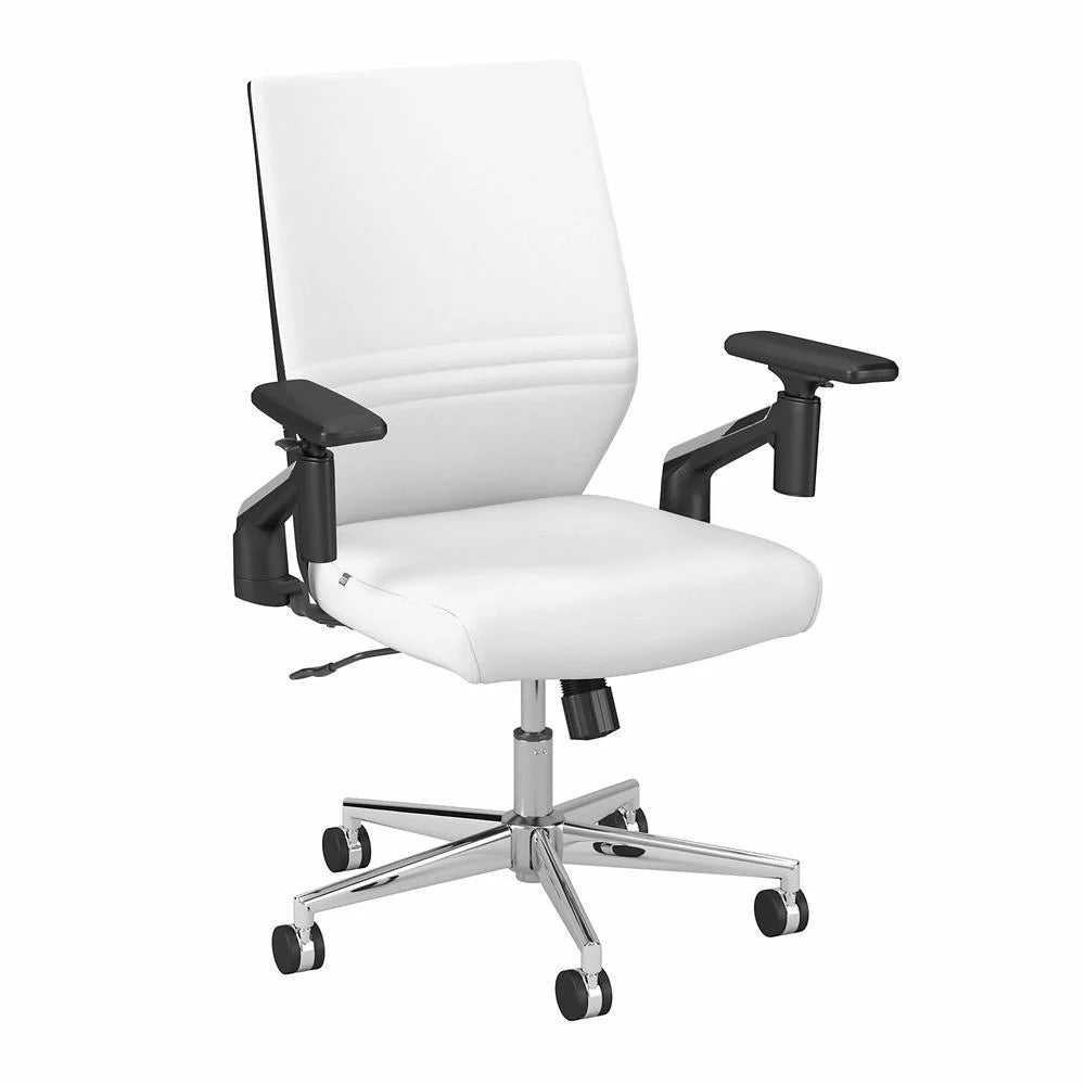 White Leather Office Chair W4079