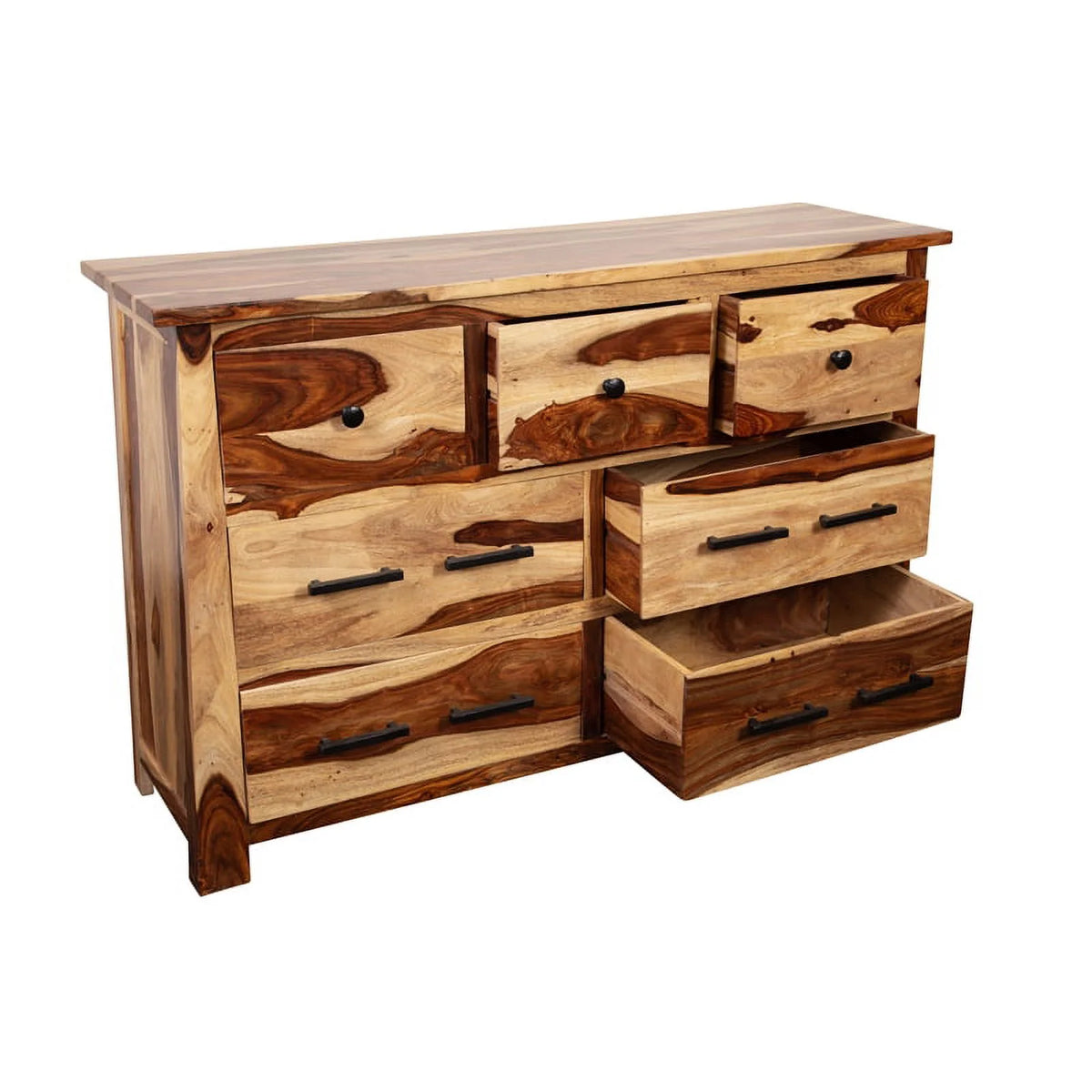Solid Sheesham Wood 7 Drawer Dresser J9565
