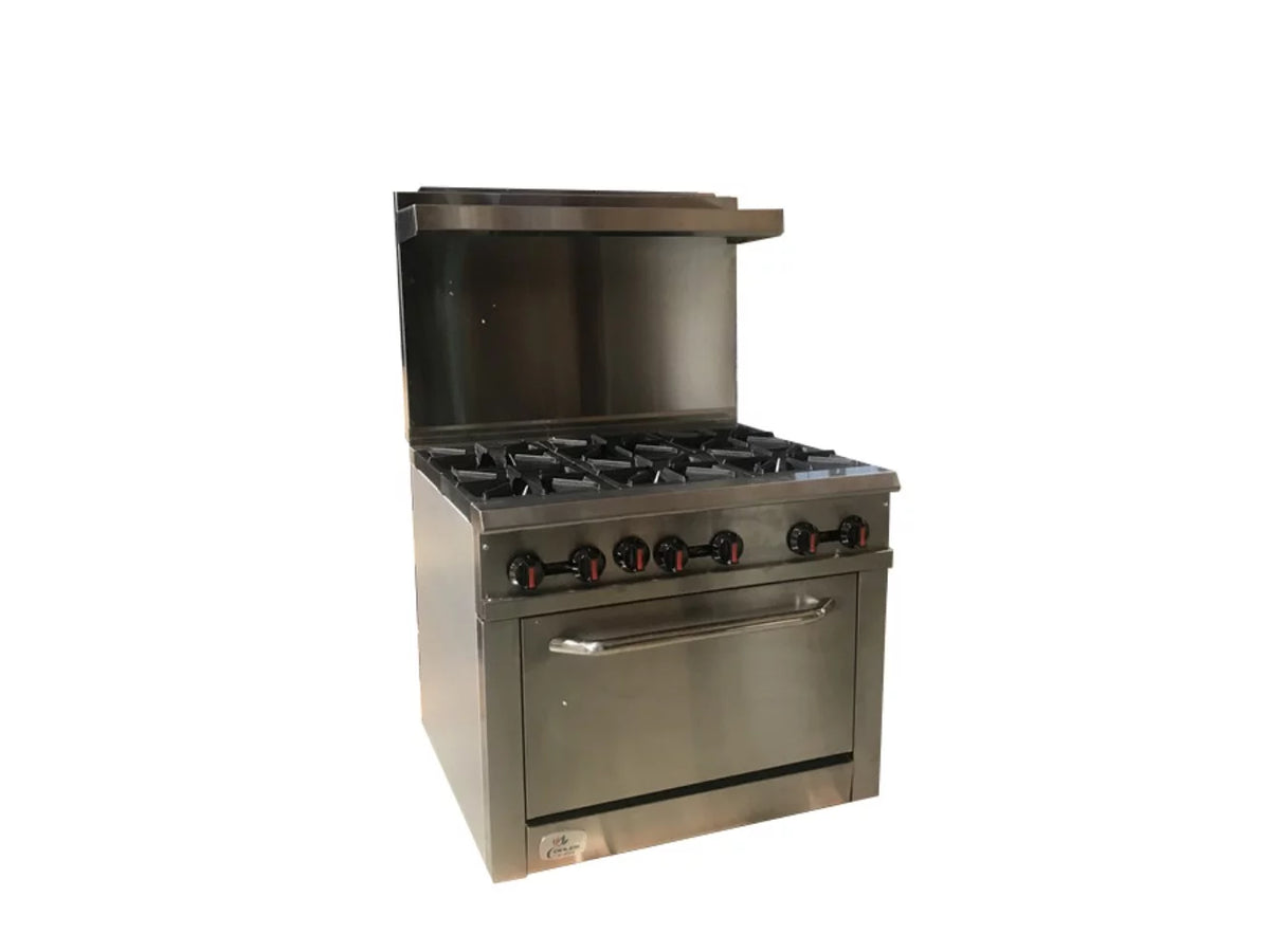 Heavy Duty Commercial Grade 36 ins 6b NSF Oven Ranges B14149