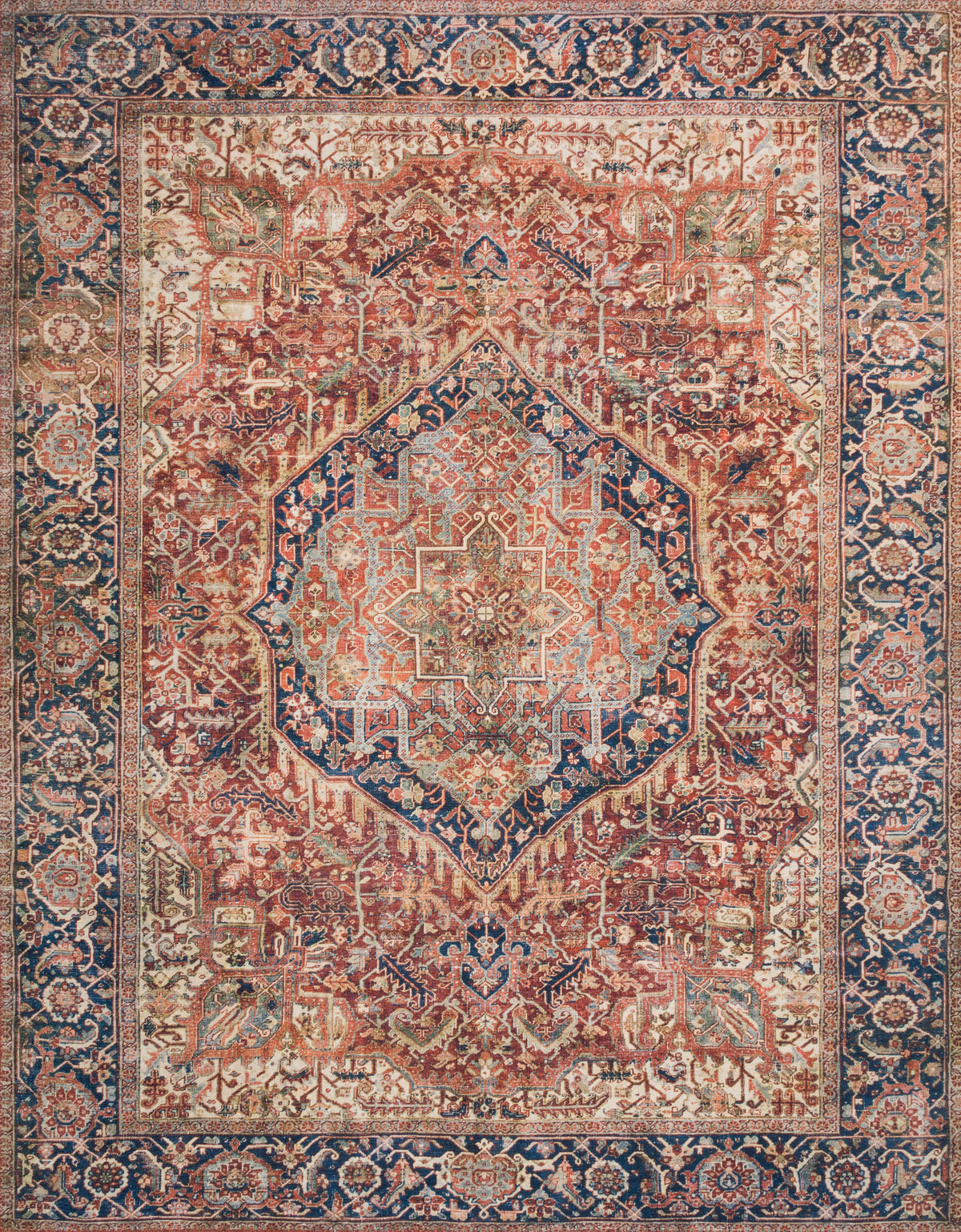 Red Navy 2'6 x 9'6 Rug U545938