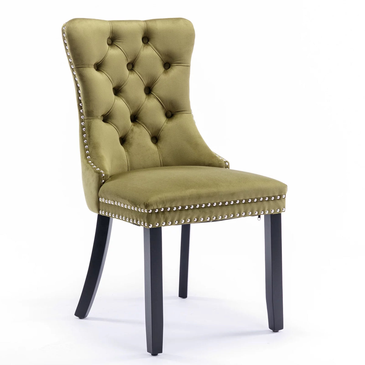 Olive Green Velvet Tufted Dining Chair Set of 2 T46688
