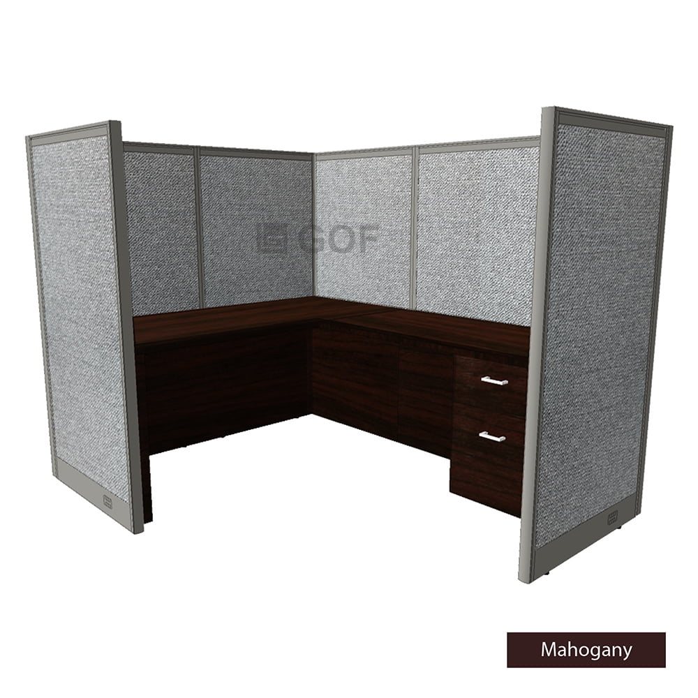 1 Person Workstation Cubicle with Desk, Artisan Grey A615716