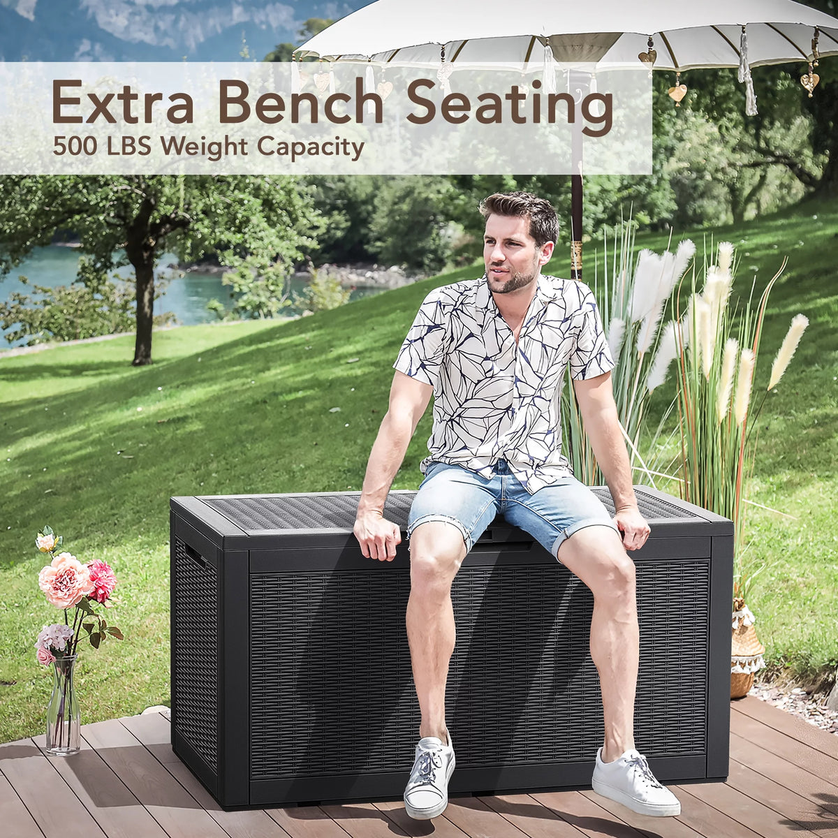 100 Gallon All-Weather Resin Deck Box D3840