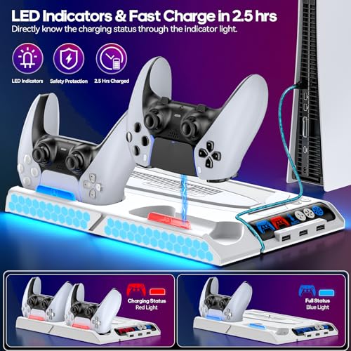 PS5 Cooling Station with 4-Level Fan and 9 RGB Modes Z33120
