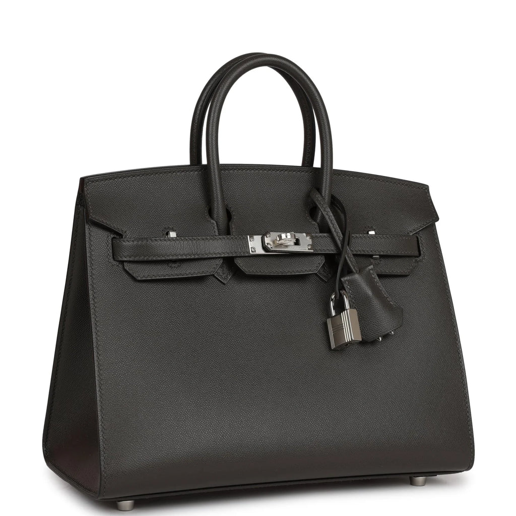 Birkin 25 Gris Meyer Palladium Hardware C3988