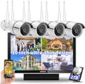 Wireless Security Camera System with 10 HD Screen, 4Pcs WiFi IP Cameras O952864