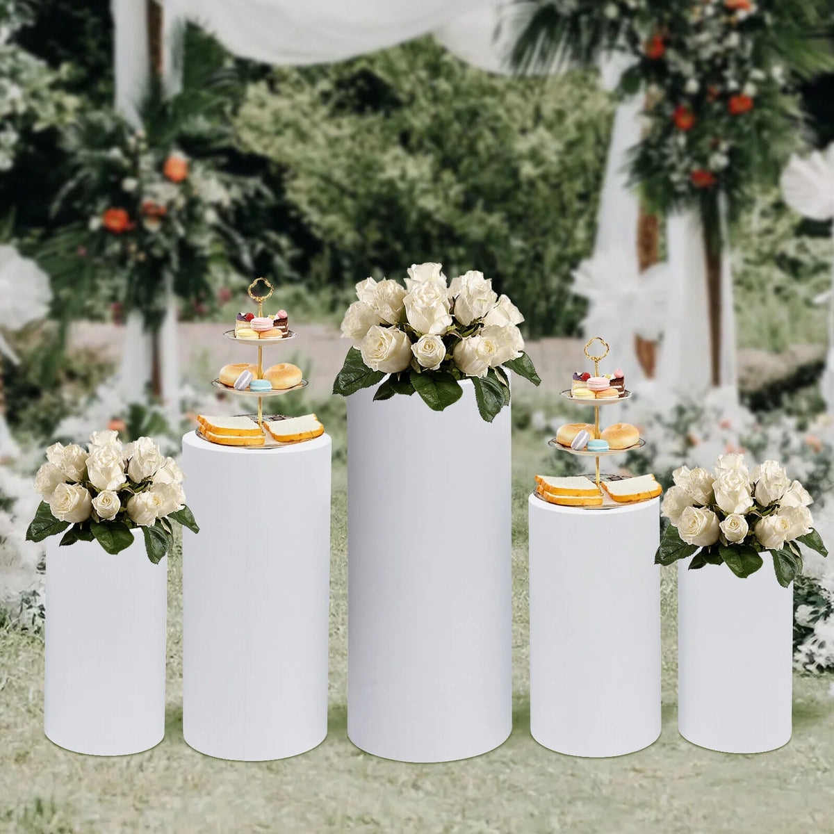 5pcs Cylinder Pedestal Stand S429