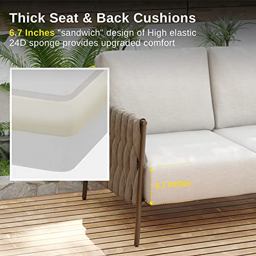 5 Piece Patio Furniture Set with Two Round Coffee Table U1576