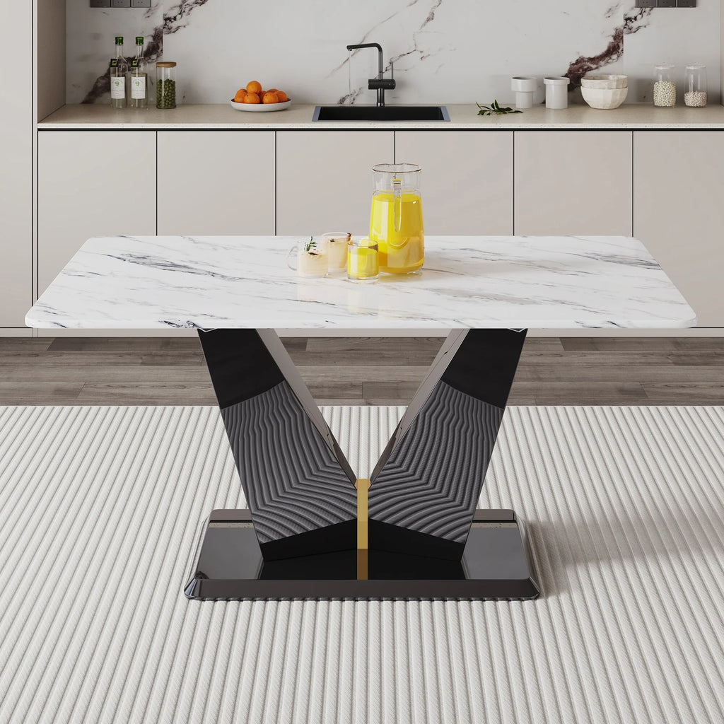 White Rectangular Dining Table P89612