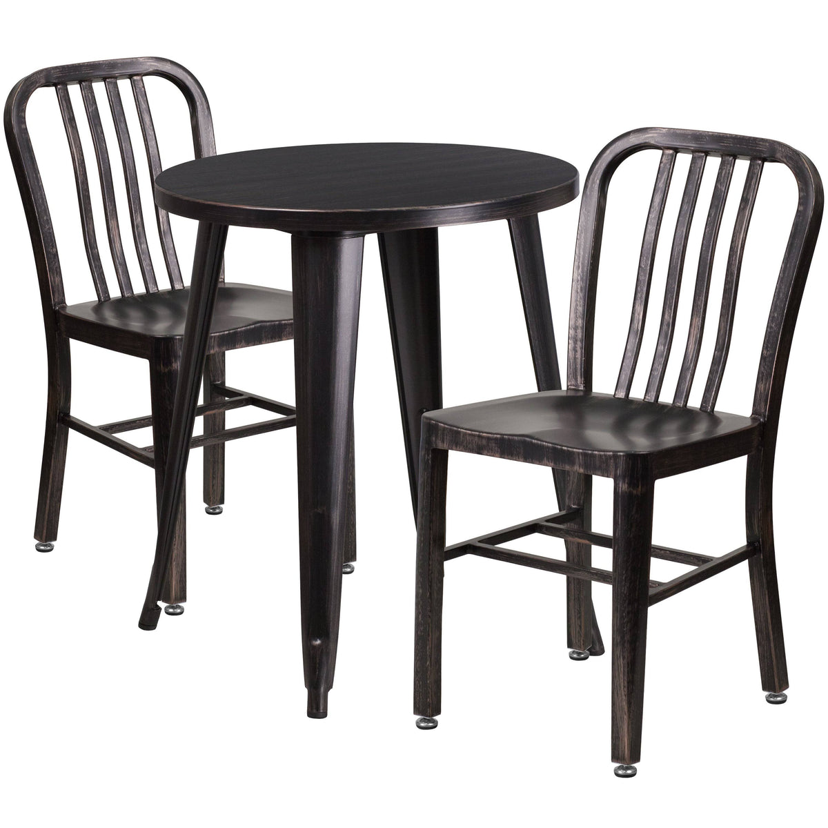 Red Metal Indoor-Outdoor Table Set with 2 Chairs A193