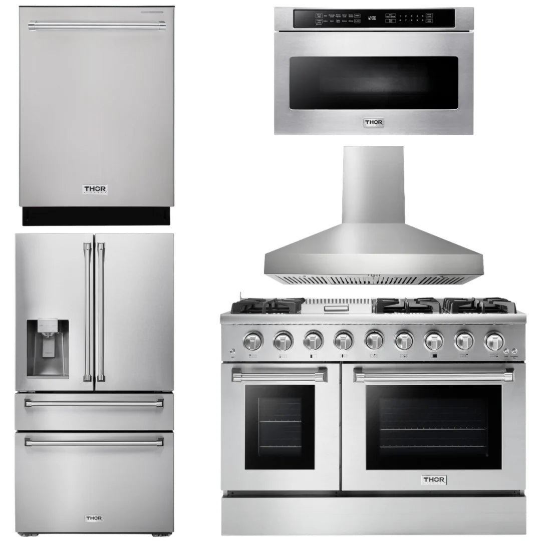 48 Propane Gas Range, Range Hood, Refrigerator, Dishwasher, Microwave K934