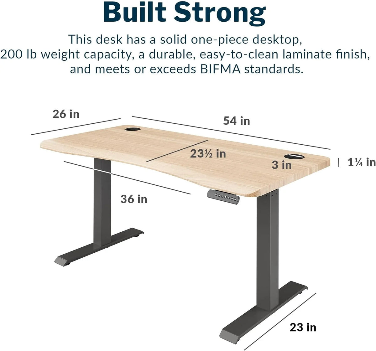 54” x 26" Ergonomic Height Adjustable Standing Desk H624
