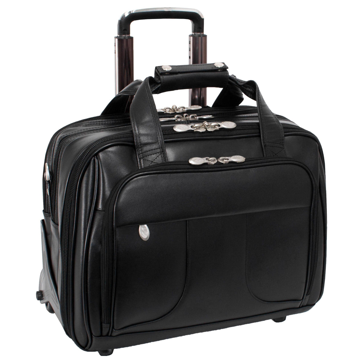 Black Nylon Detachable-Wheeled Laptop Case I7864