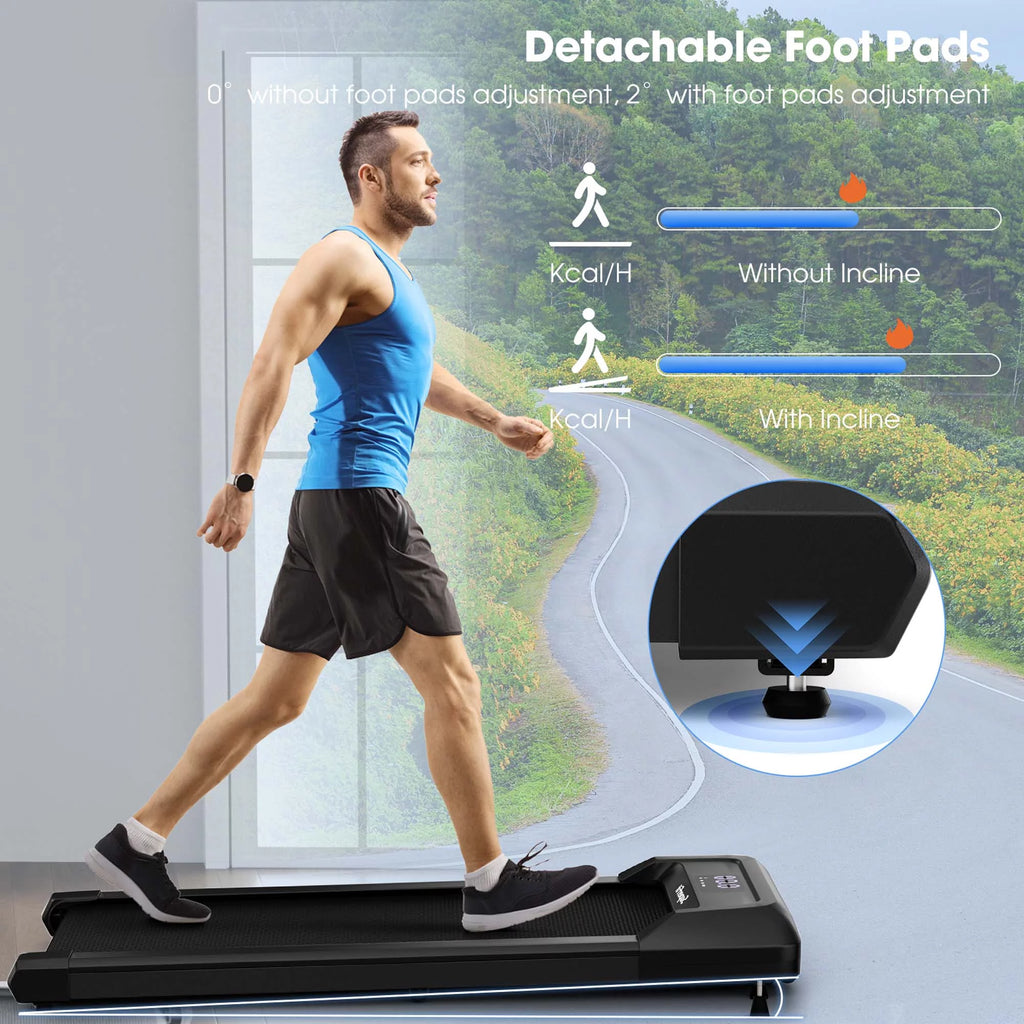 0.6-3.8MPH Walking Pad Under Desk Treadmill Black Z8978