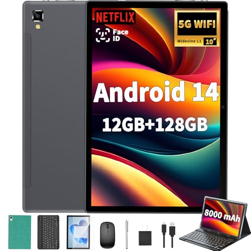 10 inch Tablet with Keyboard, 12GB RAM, 128GB ROM, Black N90589