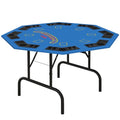 Foldable 47" Octagon Poker Table for 8 Players with Chips Tray and Cup Holders L48139