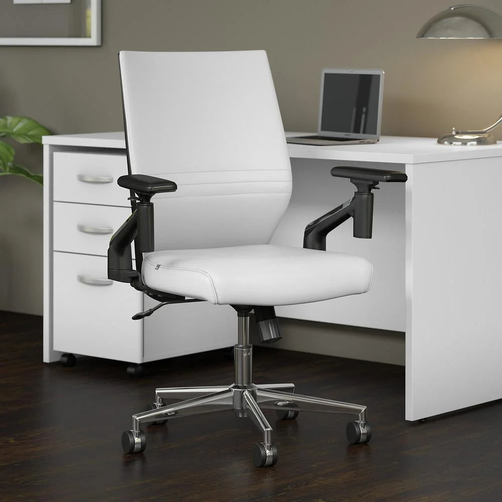 White Leather Office Chair W4079