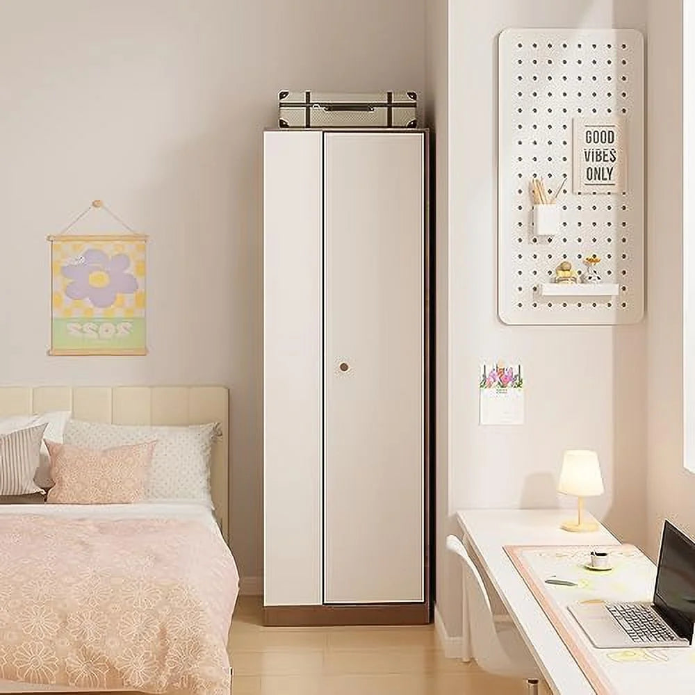 Modern Walnut Colored Wardrobe Armoire with Hangers V376