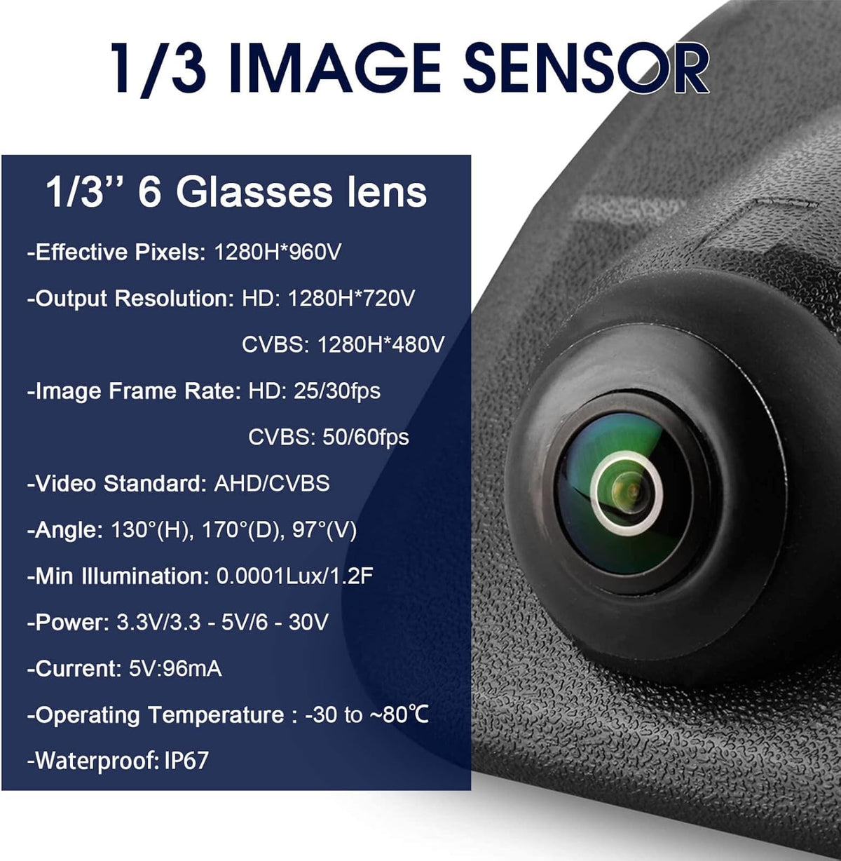 Tailgate Backup Camera Rear View Camera Black Pack of 2 V22911